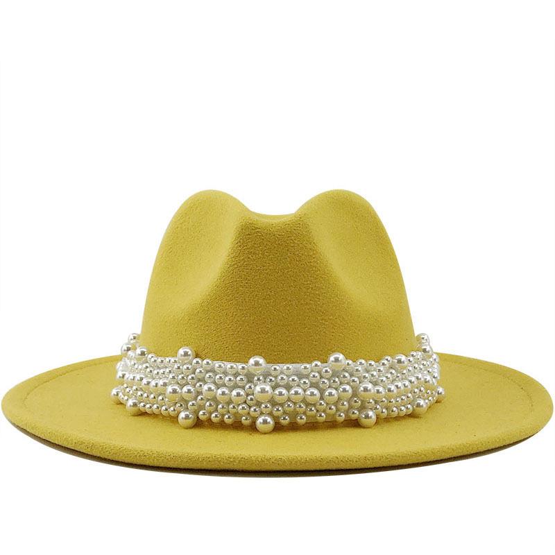 Simple Women Men Wool Wide Brim Fedora Hat With With Pearl Ribbon Wool Vintage Jazz Panama Sombrero Top Jazz Cap
Simple Women Men Wool Wide Brim Fedora Hat With With Pearl Ribbon Wool Vintage Jazz Panama Sombrero Top Jazz Cap