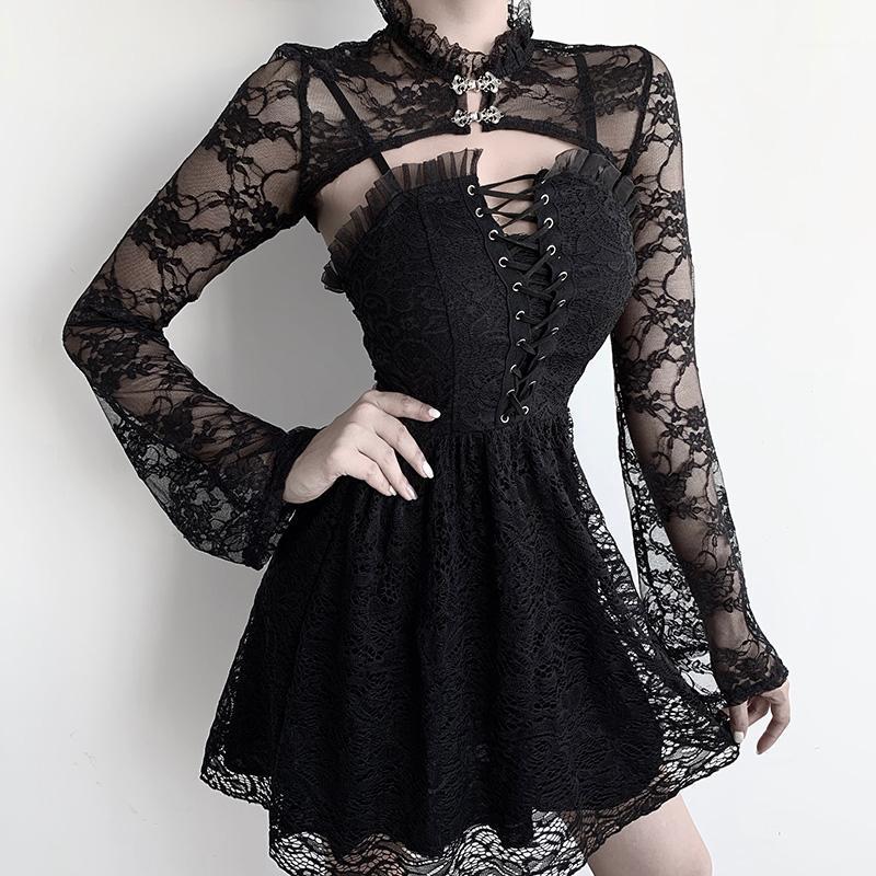 Women' Jackets Sexy Lace Short Steampunk Crop Jacket Women Vintage Flare Long Sleeve Bolero Sweatshirts Gothic Streetwear Party Elegant Top, Black lace top
Women' Jackets Sexy Lace Short Steampunk Crop Jacket Women Vintage Flare Long Sleeve Bolero Sweatshirts Gothic Streetwear Party Elegant Top, Black lace top
