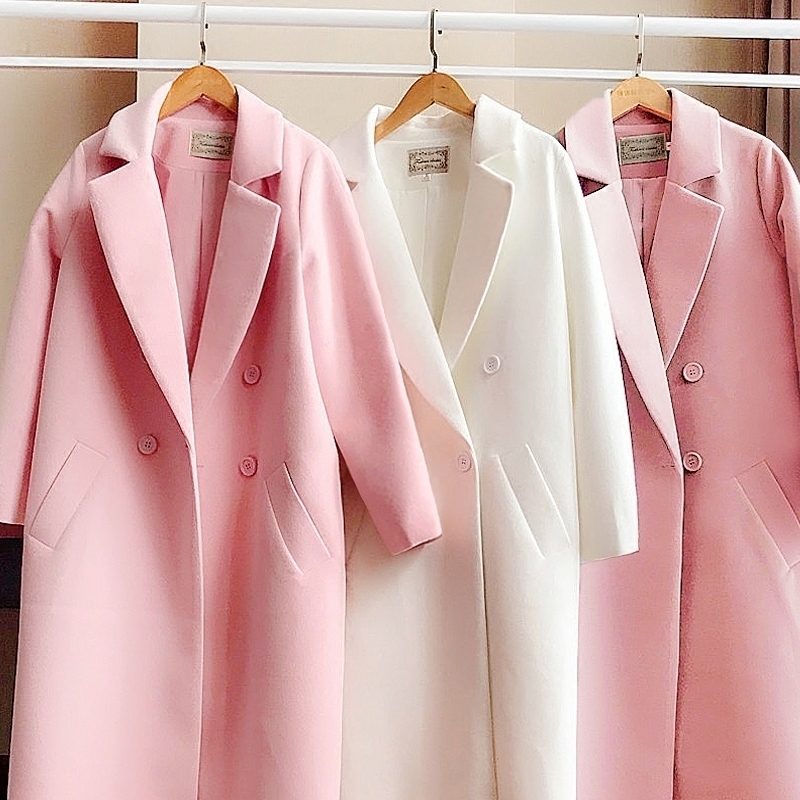 New Autumn Women Coat Harajuku Streetwear Women Clothes Korean Plus Size Velvet Jacket Wool Coat White Woolen Coat Female 201103