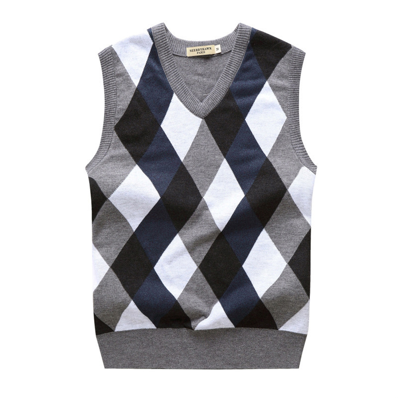 Mens Golf Vest Autumn Spring Warm Thick Sleeveless VNeck Argyle Slim Fit Fashion Sweaters Knitted Cotton Casual Wool Coat 201125