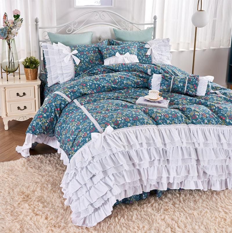 Romantic retro flower ruffle bedding set, full queen king cotton single double bedclothes bedspreads pillow case quilt cover, Picture color
Romantic retro flower ruffle bedding set, full queen king cotton single double bedclothes bedspreads pillow case quilt cover, Picture color