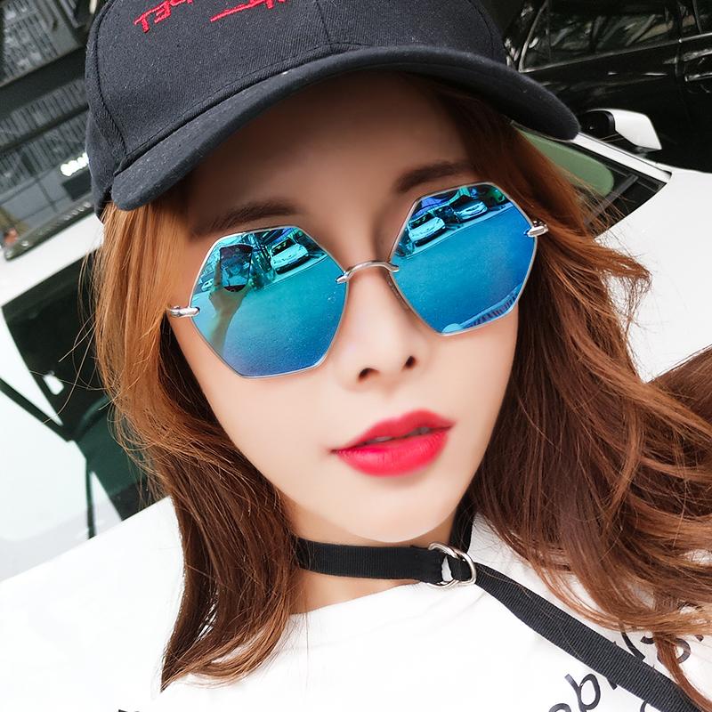 

Women's Sunglasses Polarized Stylish Hexagon Metal Frame Colorful Mirror Shades UV400 Girl's Alloy Sun Glsses With Free Box