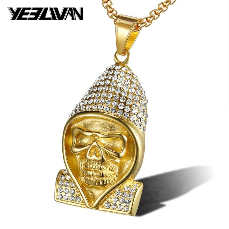 Hip Hop Cool Coat and Skull Crystal Pendant Necklace Fashion Stainless Steel Rock Gold Chain Long Necklaces Men Jewelry kolye
Hip Hop Cool Coat and Skull Crystal Pendant Necklace Fashion Stainless Steel Rock Gold Chain Long Necklaces Men Jewelry kolye