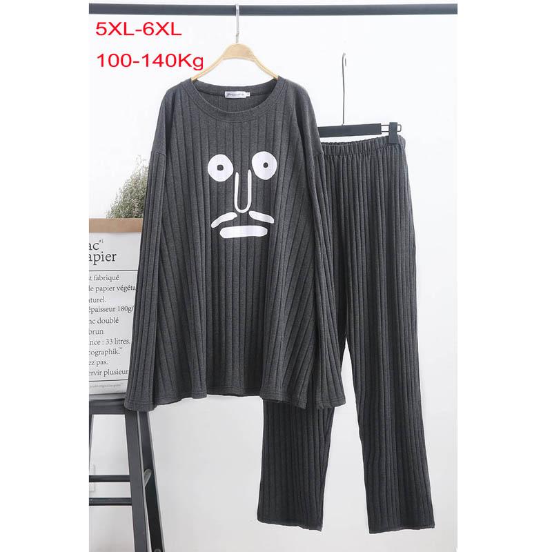 140Kg Plus size cotton pajamas men's casual long-sleeved trousers pit strip bust 150cm 6XL ghost home service suit 3 colors, Gray
140Kg Plus size cotton pajamas men's casual long-sleeved trousers pit strip bust 150cm 6XL ghost home service suit 3 colors, Gray