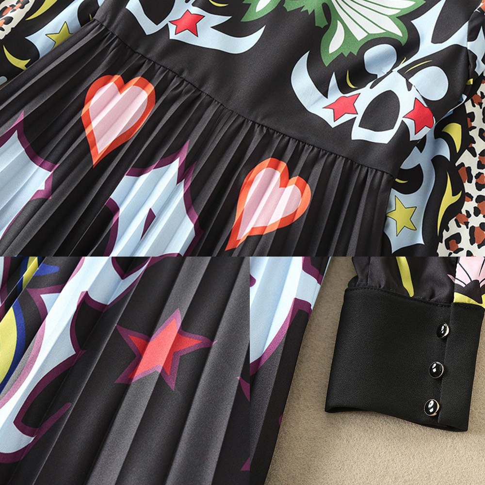 Banulin Runway Long Maxi Dress Women High Quality Charming Floral Long Sleeve Patchwork Elegant Vintage Floor Length Dress T200320