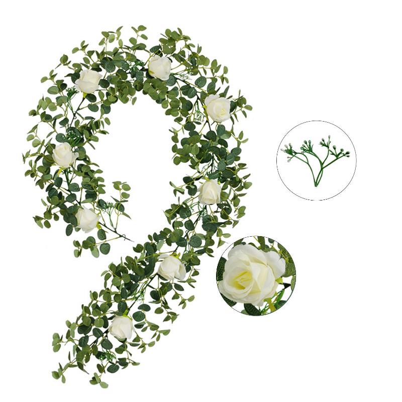 185cm Artificial Flower Camellia Money Leaf Vine Home Garden Wedding Decoration, Cream white
185cm Artificial Flower Camellia Money Leaf Vine Home Garden Wedding Decoration, Cream white