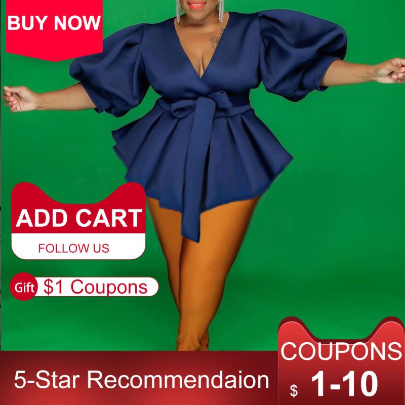 Falbala Slim Blue Plus Size Blouse Shirts Women Fashion Lantern Sleeve Street Beat Office Lady Party Ruffle Tops Blousa African, Navy blue
Falbala Slim Blue Plus Size Blouse Shirts Women Fashion Lantern Sleeve Street Beat Office Lady Party Ruffle Tops Blousa African, Navy blue