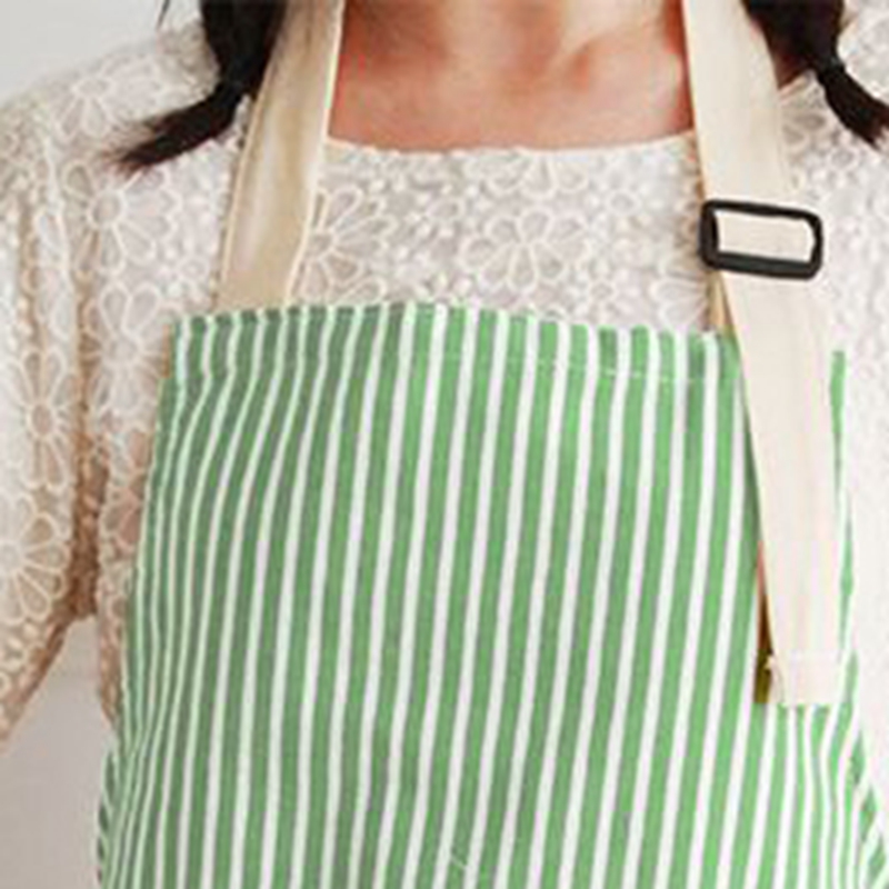 Fashion Stripe Kitchen Apron Woman Antifoul Cooking Aprons Accessories Cotton Linen Bibs Cafe Restaurant Flower Shop Overalls WLY BH4598