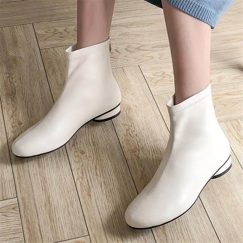 PXELENA Celebrity Women Genuine Leather Ankle Boots Round Low Heels Back Zip Soft Comfort Lady Dress Daily Autumn Winter Shoes1, White autumn
PXELENA Celebrity Women Genuine Leather Ankle Boots Round Low Heels Back Zip Soft Comfort Lady Dress Daily Autumn Winter Shoes1, White autumn