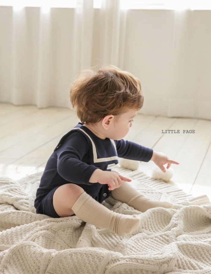 Newborn Girl 100% Cotton Sailor Costume Long Sleeve Boy Romper Baby Jumpsuit Clothes 201026