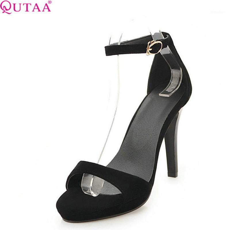 QUTAA 2020 Women Sandals Thin High Heel Fashion Women Shoes Platform Buckle Sexy All Matcc Wedding Sandals Size 34-431, Black 
QUTAA 2020 Women Sandals Thin High Heel Fashion Women Shoes Platform Buckle Sexy All Matcc Wedding Sandals Size 34-431, Black