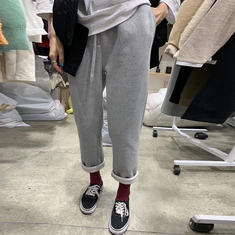 2020 autumn and winter new all-match drawstring elastic high waist casual pants plus cashmere harem pants women' trend, Gray
2020 autumn and winter new all-match drawstring elastic high waist casual pants plus cashmere harem pants women' trend, Gray