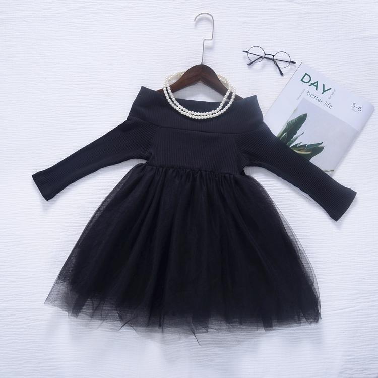 Elegant Kids Girls Black Off Shoulder Dress Autumn Long Sleeve Knitted Spliced Yarn Tulle Dress A-Line Party Children Girl
Elegant Kids Girls Black Off Shoulder Dress Autumn Long Sleeve Knitted Spliced Yarn Tulle Dress A-Line Party Children Girl