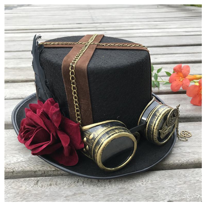 Women Fashion High-end Handmade Steampunk Top Hat With Gear Glasses Magic Hat Top Cosplay Size 57CM Steampunk1, Black
Women Fashion High-end Handmade Steampunk Top Hat With Gear Glasses Magic Hat Top Cosplay Size 57CM Steampunk1, Black
