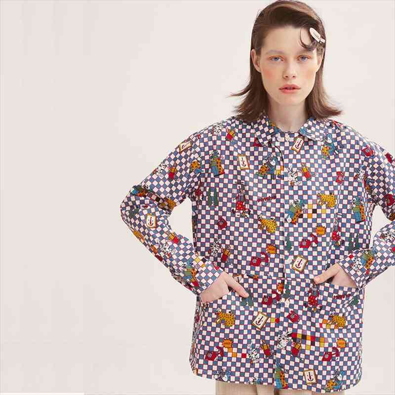 Original Design Women Spring Blouse Pocket Decorative Casual Shirt Long Sleeve Ladies Loose Shirt Tops Plaid Cartoon, White
Original Design Women Spring Blouse Pocket Decorative Casual Shirt Long Sleeve Ladies Loose Shirt Tops Plaid Cartoon, White
