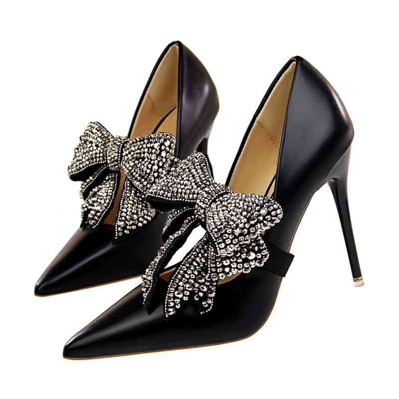 Women high-heeled strass bowknot toe pumps ladies stylish office shoes fine heels plus size 34-40 WWM0, Black
Women high-heeled strass bowknot toe pumps ladies stylish office shoes fine heels plus size 34-40 WWM0, Black