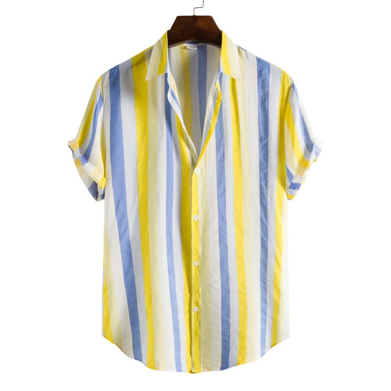 Men Striped Shirt Brand Turn Down Collar Streetwear Short Sleeve Tops Fashion Button Casual Camisas Men Clothing Chemise, White
Men Striped Shirt Brand Turn Down Collar Streetwear Short Sleeve Tops Fashion Button Casual Camisas Men Clothing Chemise, White