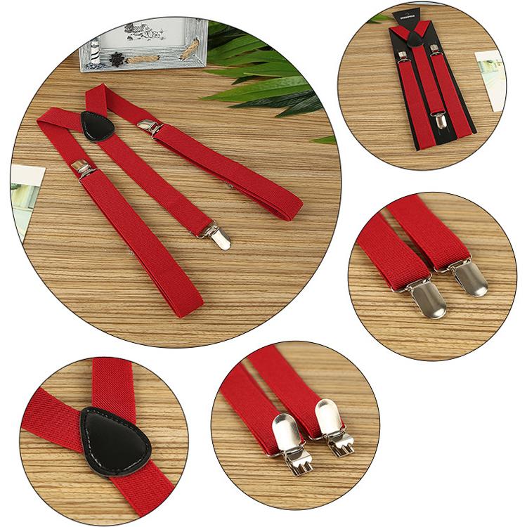 42 colors Adult women and Mens suspenders X-Back 1" Wide Adjustable Solid Straight Clip Suspenders For Trousers accessories Wholesale