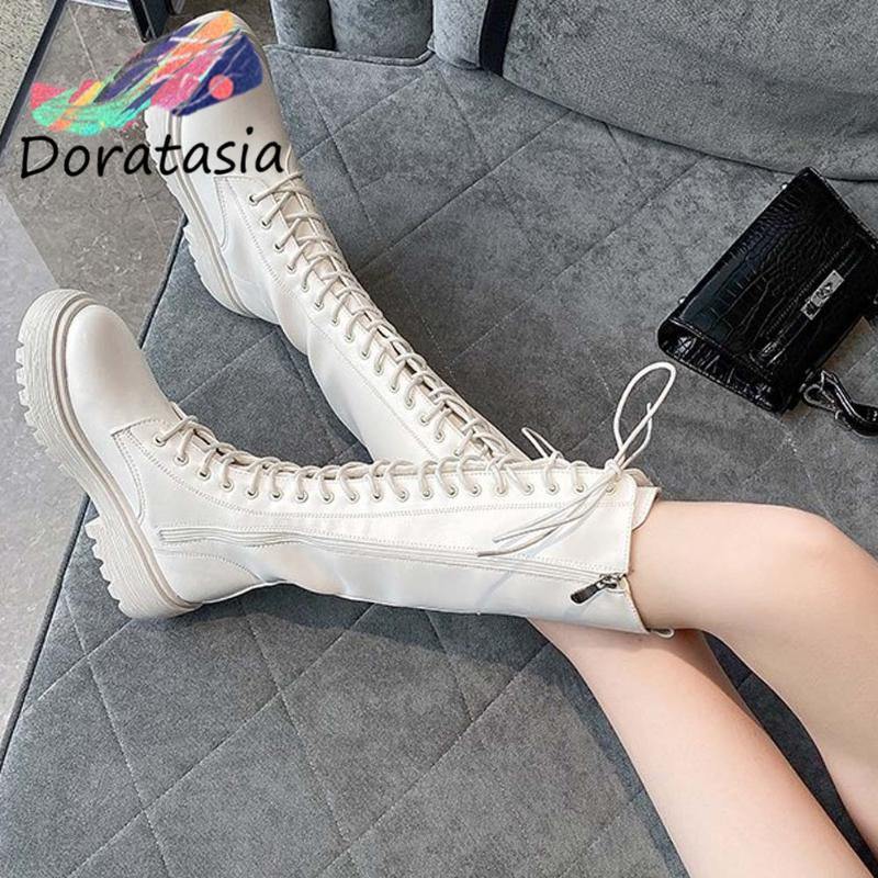 DORATASIA Ins New Arrival Women Zipper Cross Tied Round Toe Knee High Shoes Chunky Short Plush Winter Boots Women Boots, Beige
DORATASIA Ins New Arrival Women Zipper Cross Tied Round Toe Knee High Shoes Chunky Short Plush Winter Boots Women Boots, Beige