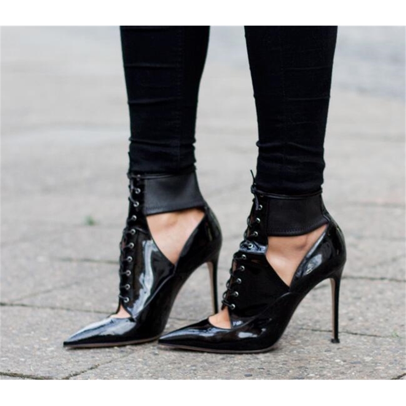 Leather Black Patent Women Lace Up to Ankle Pumps Sexy Stiletto Girl Wrap Style Ladies Pointy Toe Heels High G83f, Red
Leather Black Patent Women Lace Up to Ankle Pumps Sexy Stiletto Girl Wrap Style Ladies Pointy Toe Heels High G83f, Red