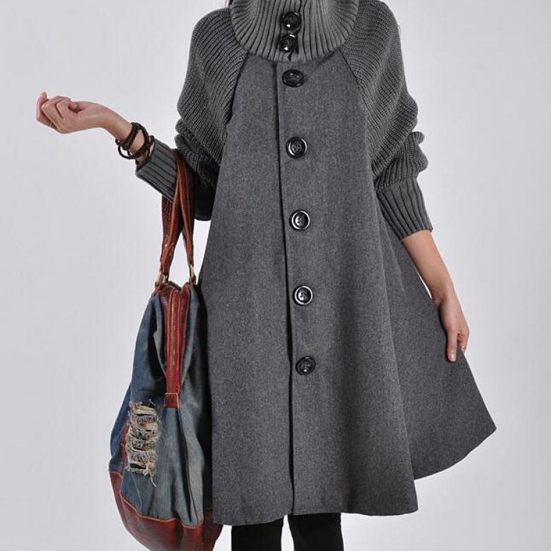 Cloak jacket female 2020 Korean version of casual streetwear wool stitching female jacket new trend women autumn coat Black XXL
Cloak jacket female 2020 Korean version of casual streetwear wool stitching female jacket new trend women autumn coat Black XXL