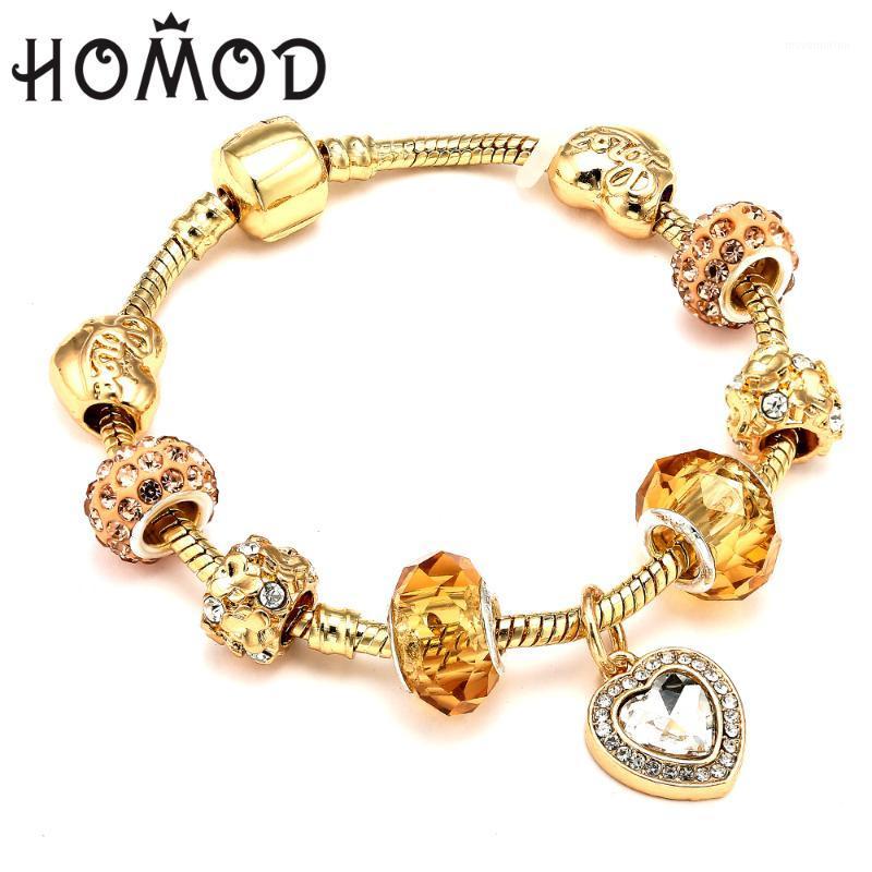 HOMOD Gold Color Charm Bracelet with Love Heart Crystal Pendant fit Brand Bracelets Women Wedding Jewelry Gift1
HOMOD Gold Color Charm Bracelet with Love Heart Crystal Pendant fit Brand Bracelets Women Wedding Jewelry Gift1