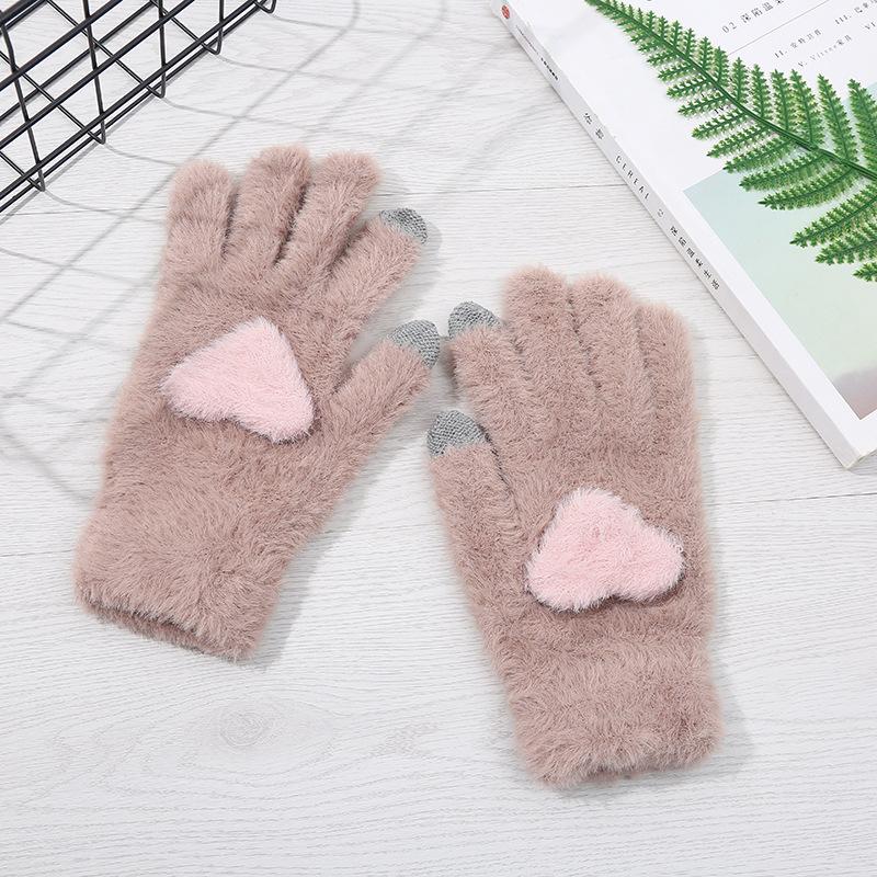 Plush Mittens Full Finger Gloves women Knitted Gloves with Love Heart Imitation Cashmere Winter Warm Touch Screen gift
Plush Mittens Full Finger Gloves women Knitted Gloves with Love Heart Imitation Cashmere Winter Warm Touch Screen gift