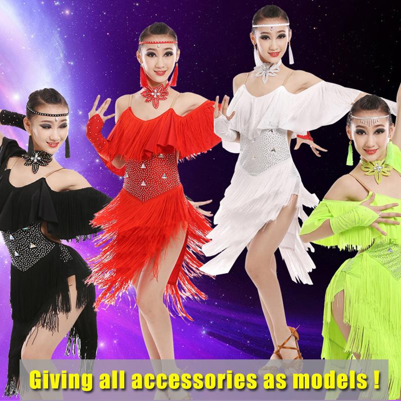 New Kids Dresses For Girls 4 Colors Fringe Dress Dance Wear Girl Performance Salsa Dress Ballroom Competition Latin BL1325, Fluorescein yellow
New Kids Dresses For Girls 4 Colors Fringe Dress Dance Wear Girl Performance Salsa Dress Ballroom Competition Latin BL1325, Fluorescein yellow