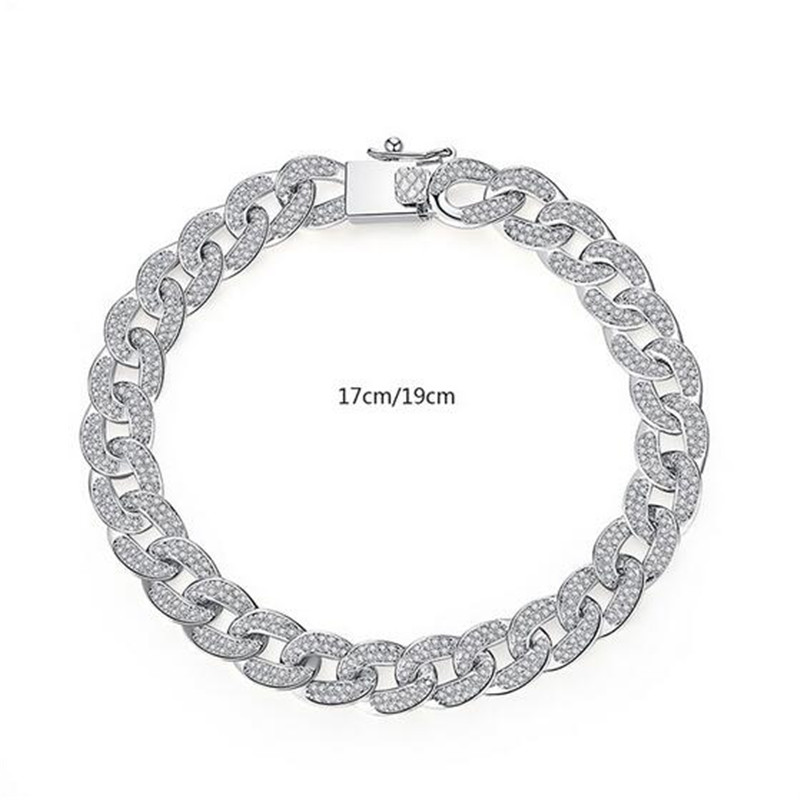 White Gold CZ Dia Popcorn Chain Bracelet