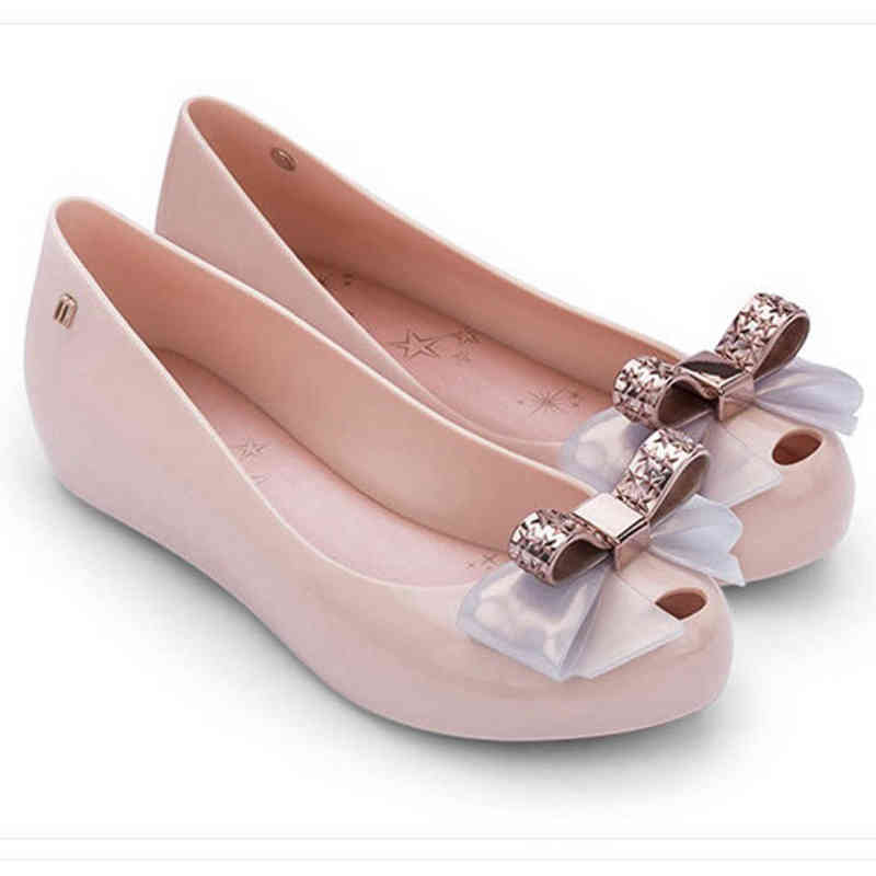 Mini Mlsa ULTRAGIRL Bowtie Jelly Youth Shoes 2021 Summer New Melflex Soft Comfort Kids Plus Shoe Sandles Girl Sandals Girls G220307