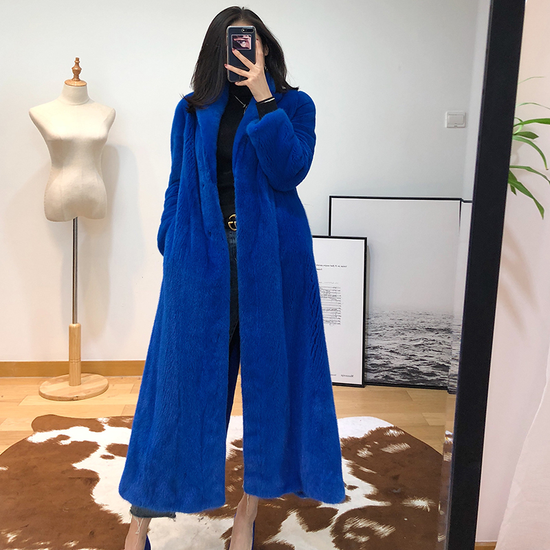 Women Real Skin Women's Temperament Long Sleeves Coat of Velvet-grade Velvet Mink Self-improvement Blue Fork Back Mmwr, Navy blue
Women Real Skin Women's Temperament Long Sleeves Coat of Velvet-grade Velvet Mink Self-improvement Blue Fork Back Mmwr, Navy blue