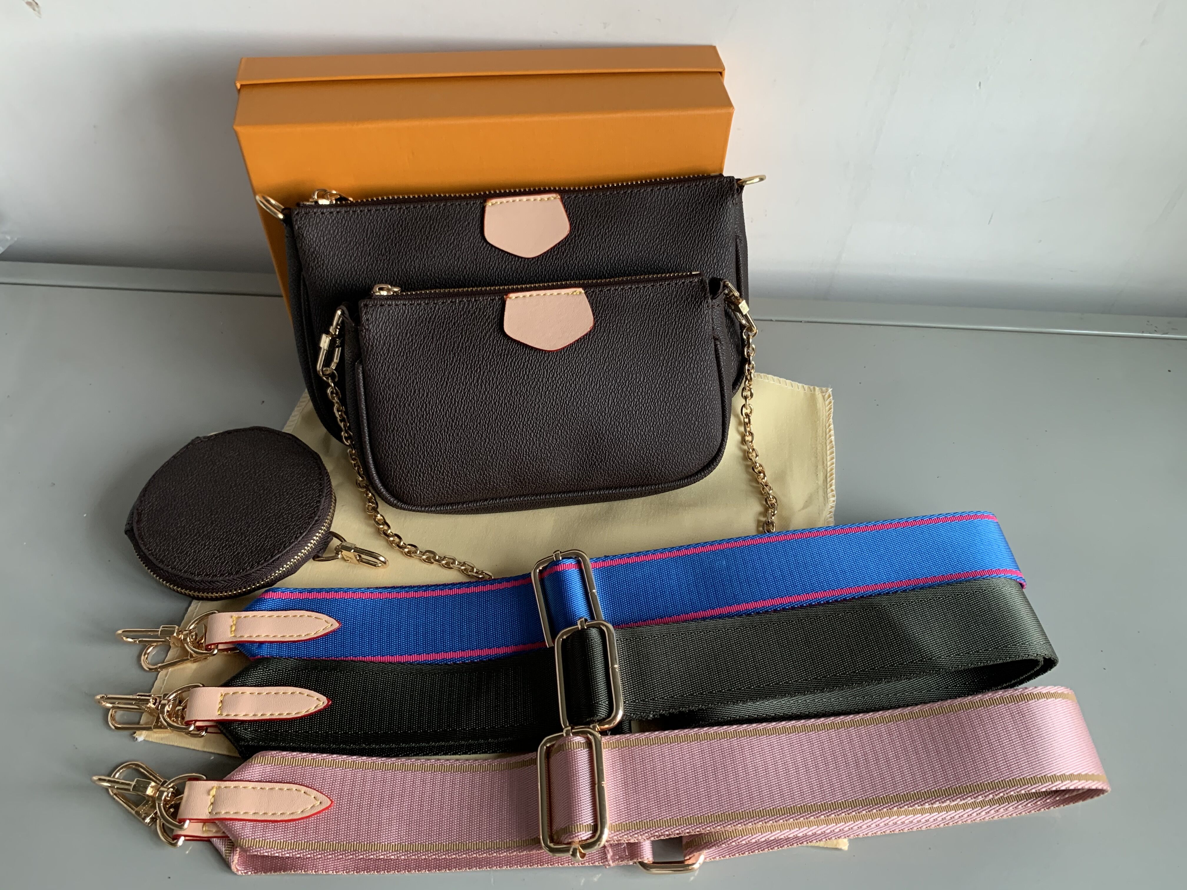 New Women Favorite Genuine Leather Fashion Handbags Multi Pochette Accessoires Purses Flower Mini Pochette 3pcs Crossbody Bag Shoulder Bags, Blue
New Women Favorite Genuine Leather Fashion Handbags Multi Pochette Accessoires Purses Flower Mini Pochette 3pcs Crossbody Bag Shoulder Bags, Blue