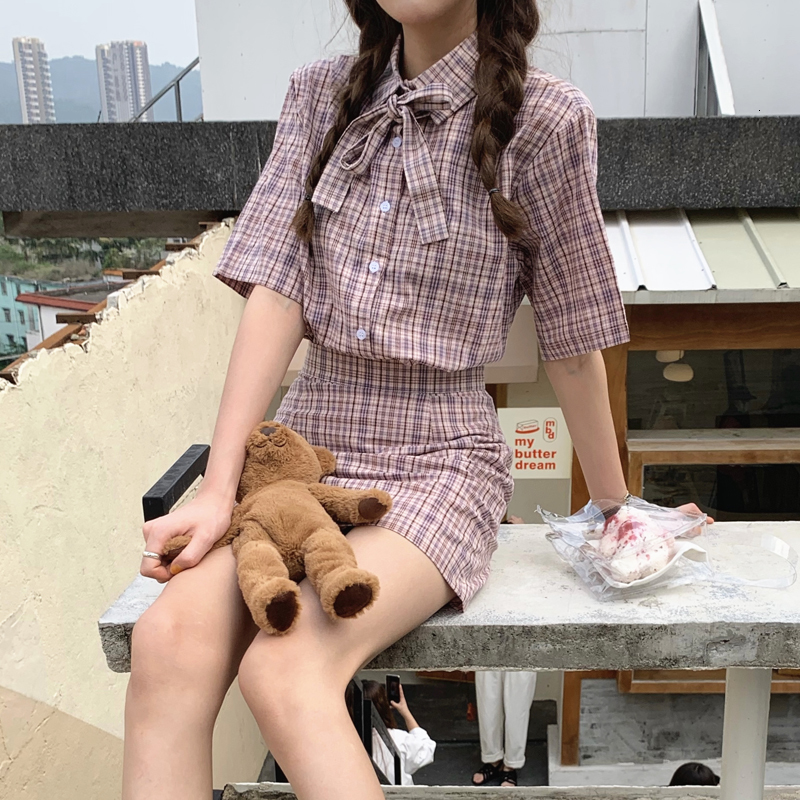 2021 New Two pgs define summer short sleeve plaid + mini skirt 2 pieces women' clothing set (c6400 3SOW, Pink
2021 New Two pgs define summer short sleeve plaid + mini skirt 2 pieces women' clothing set (c6400 3SOW, Pink