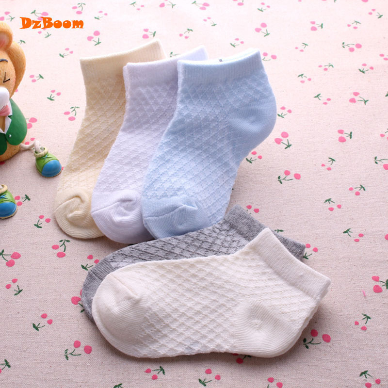 DzBoom 5 Pairs/Lot Spring Summer Mesh Thin Kids Socks Unisex Toddlers Children Casual Short Cotton Baby Girl Boy Socks Child 201112