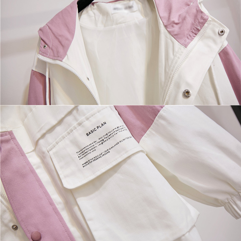 Jacket female autumn new Korea ins Harajuku streetwear BF goods vintage fashion loose hooded long-sleeved casual women's jacket 201106