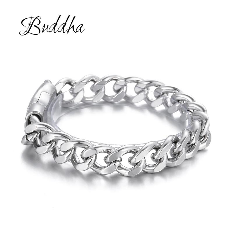 Link, Chain Stainless Steel Fashion Punk 11mm Width Buddha Bracelet For Women DIY Bangle Charms Bracelets Men Pulseira Jewelry Gift ZTB423-3
Link, Chain Stainless Steel Fashion Punk 11mm Width Buddha Bracelet For Women DIY Bangle Charms Bracelets Men Pulseira Jewelry Gift ZTB423-3