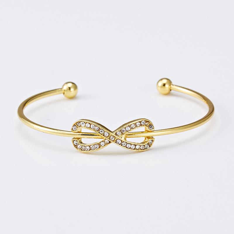 Bangle IVONNE Fashionable Simple Personality Ladies Bracelet 8-Shaped Crystal Inlaid Open Alloy Jewelry
Bangle IVONNE Fashionable Simple Personality Ladies Bracelet 8-Shaped Crystal Inlaid Open Alloy Jewelry