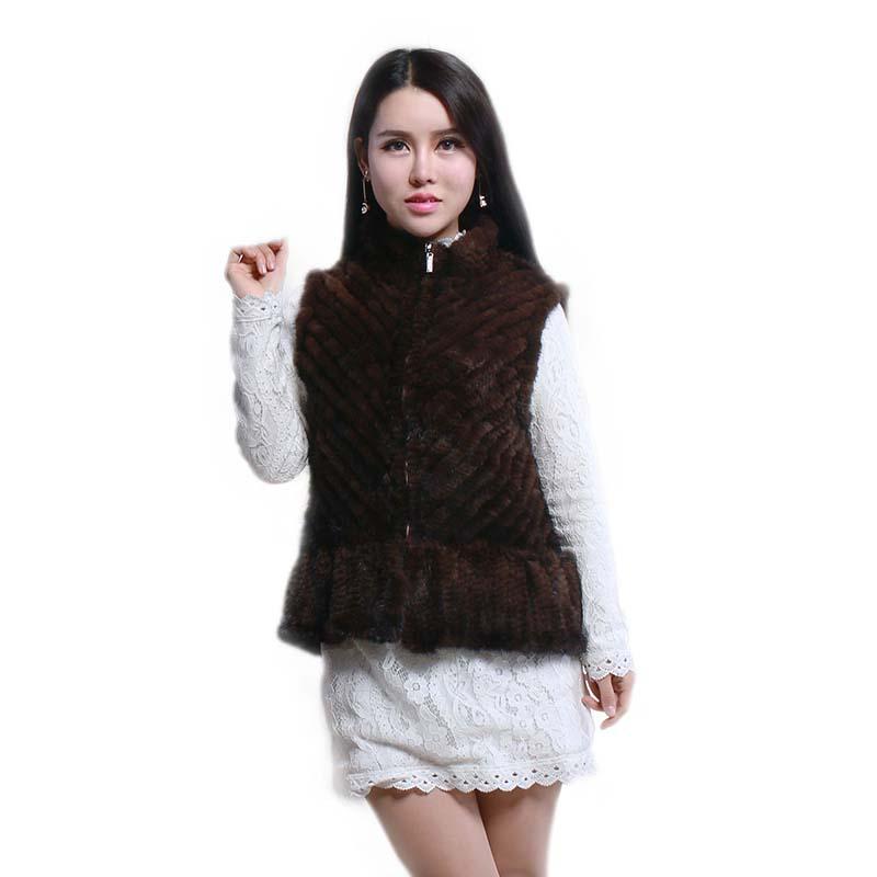 Hot vest Women short mink knitted vest fashion stand collar mink leather vests, Brown
Hot vest Women short mink knitted vest fashion stand collar mink leather vests, Brown