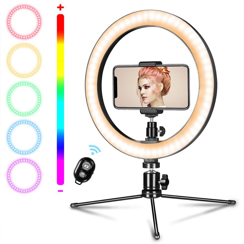 10 inch Ring Light 26cm Dimmable RGB LED Selfie Video Studio Fill Light Makeup Photography Lamp for Youtube Vlog Camera DSLR
10 inch Ring Light 26cm Dimmable RGB LED Selfie Video Studio Fill Light Makeup Photography Lamp for Youtube Vlog Camera DSLR