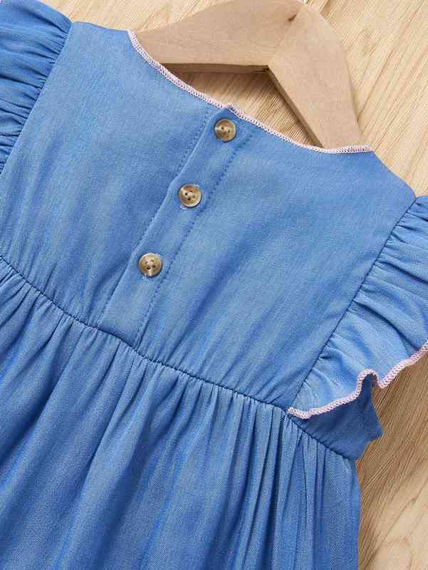 Baby Floral Embroidery Ruffle Sleeve Dress SHE