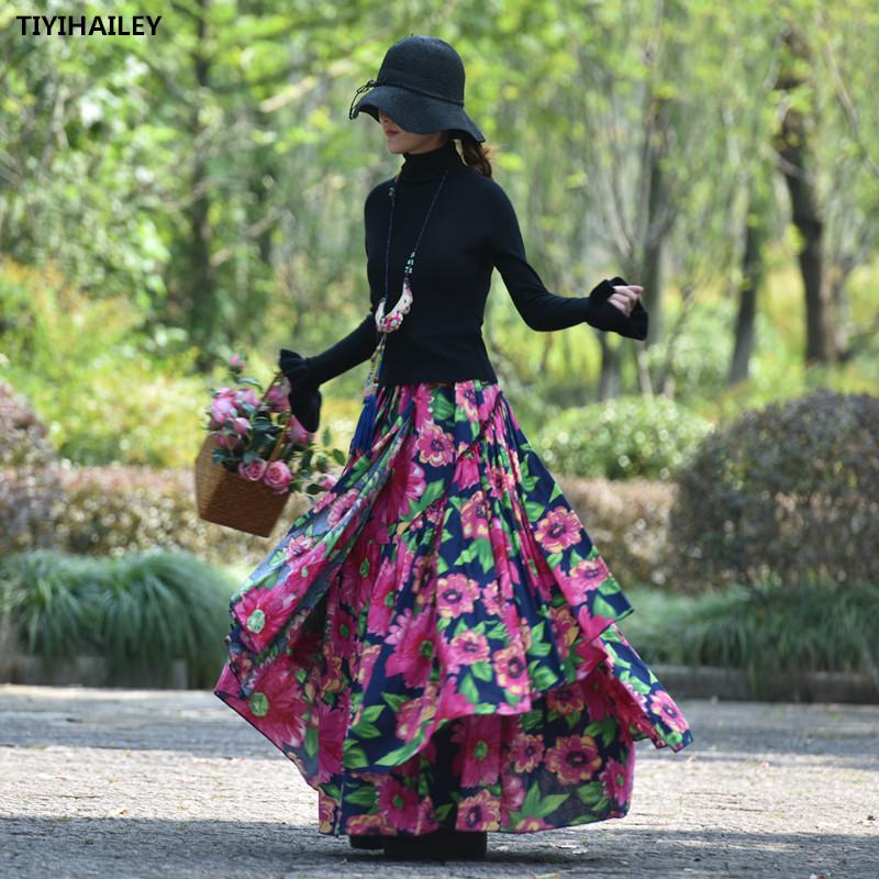 TIYIHAILEY Free Shipping 2021 New Long Maxi A-line Elastic Waist Women Autumn Cotton And Linen Vintage -2XL Flower Print Skirts, As photos
TIYIHAILEY Free Shipping 2021 New Long Maxi A-line Elastic Waist Women Autumn Cotton And Linen Vintage -2XL Flower Print Skirts, As photos