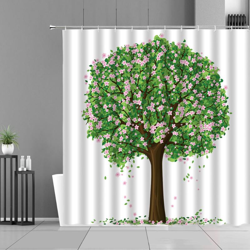 Modern Natural Landscape Plant Tree Printing Shower Curtain Set Green Leaf Plum Blossom Bathroom Decoration Waterproof Fabric
Modern Natural Landscape Plant Tree Printing Shower Curtain Set Green Leaf Plum Blossom Bathroom Decoration Waterproof Fabric