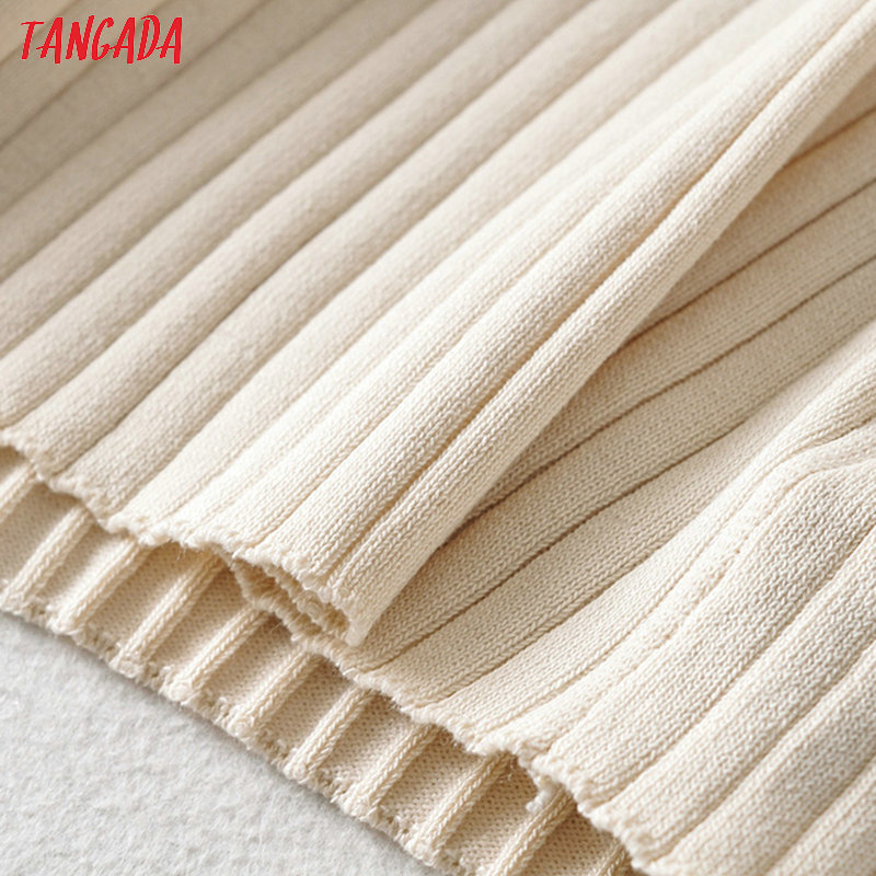 Tangada korea chic women summer sweater puff short sleeve vintage ladies knitted jumper tops AI03 T200815