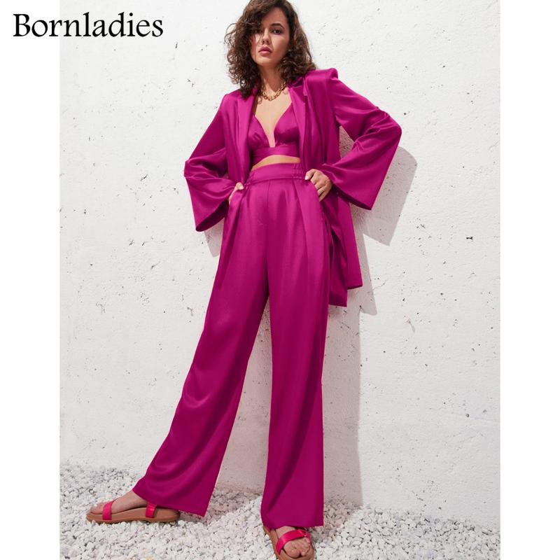 Women's Two Piece Pants Bornladies Women 3 Pieces Sets Long Sleeve Loose Belt Satin Blazer Coat High Waist Legs Adjustable Female Sexy Set, White
Women's Two Piece Pants Bornladies Women 3 Pieces Sets Long Sleeve Loose Belt Satin Blazer Coat High Waist Legs Adjustable Female Sexy Set, White