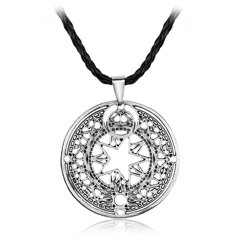 

Anime Cardcaptor Sakura Kinomoto Necklace Sakura Magic Circle Cosplay Necklace Card Captor Figure Pendant Jewelry Gift