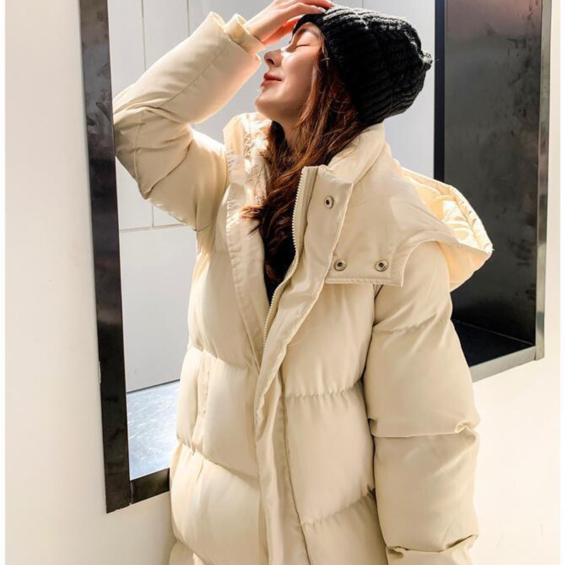Autumn Winter Fashion Women Hoodes Coat Female Long Straight Cotton Liner Parkas Plus Size Ladies Casual Warm Outwear 201217