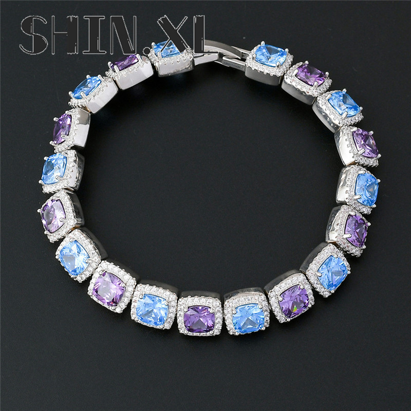 Hip Hop 10mm Tennis Chain Color Zircon Charm Women Bracelets Iced Out Square CZ Stone Mens Hip Hop Jewelry
Hip Hop 10mm Tennis Chain Color Zircon Charm Women Bracelets Iced Out Square CZ Stone Mens Hip Hop Jewelry