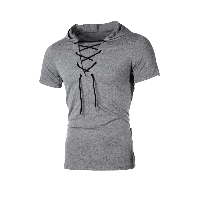 Men T Shirt Summer Personality Hooded Tees Lacing Short Sleeve T-Shirt Homme Slim Fit Sportwear Clothing Mens Tshirt, Lightgrey
Men T Shirt Summer Personality Hooded Tees Lacing Short Sleeve T-Shirt Homme Slim Fit Sportwear Clothing Mens Tshirt, Lightgrey