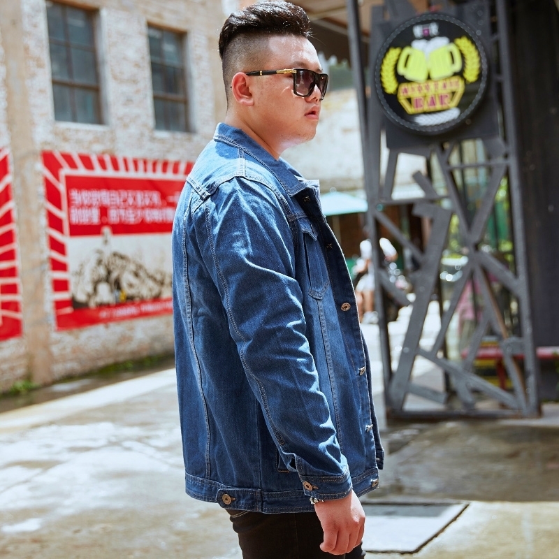new Autumn Winter Men New Hip Hop Solid Denim Jackets Plus Size 7XL 8XL Men Streetwear Casual Fashion jean Jacket Coat 201118