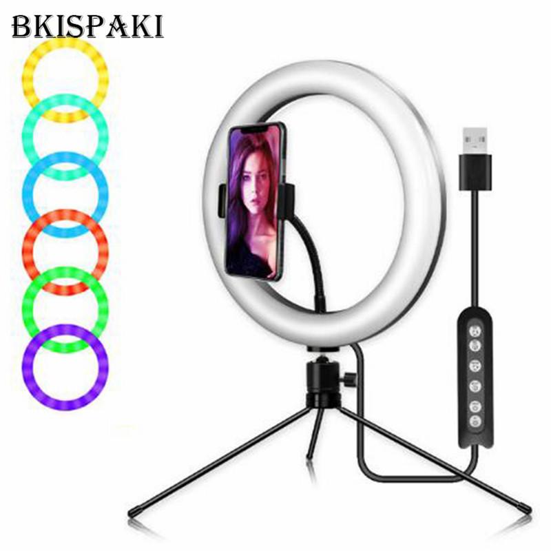 10 inch 26cm RGB LED Selfie Ring Light Video Vlogging Tripod Stand Live Tiktok Broadcast Kits Phone Clamp Dimmable Makeup Lamp
10 inch 26cm RGB LED Selfie Ring Light Video Vlogging Tripod Stand Live Tiktok Broadcast Kits Phone Clamp Dimmable Makeup Lamp